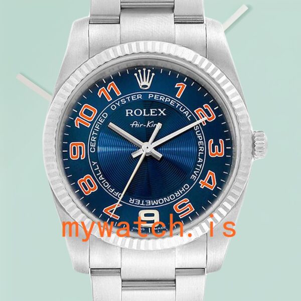 Rolex Air-King 36mm Mens 114234BLAO Stainless Steel: Authentic vs. Replica