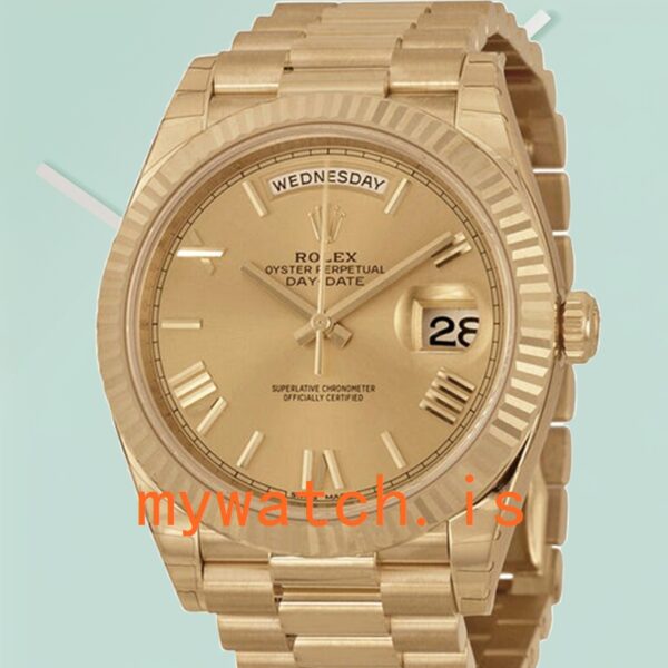 Rolex Day-Date Mens 40mm m228238-0002 Bracelet: Authentic vs. Replica