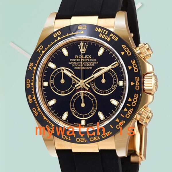 Rolex Daytona 40mm Mens 116518BKSR Rubber Band Gold-tone: Authentic vs. Replica