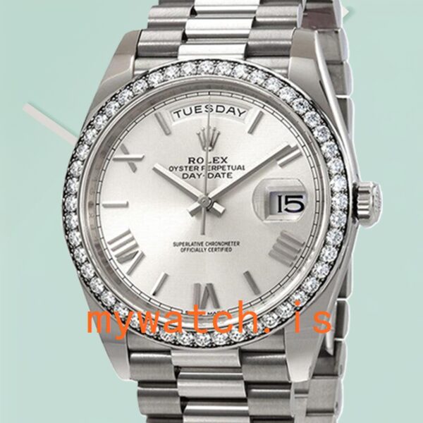 Rolex Day-Date 40mm 228349SRP Mens Silver-tone Automatic: Genuine vs. Replica