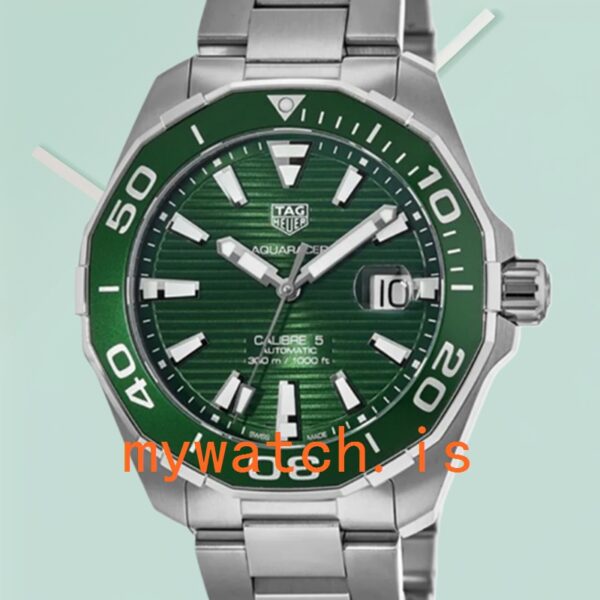 Tag Heuer Aquaracer 43mm Men WAY201S.BA0927 Stainless Steel Green Dial: Genuine vs. Replica