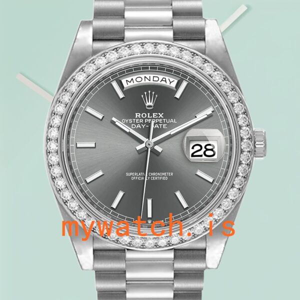 Rolex Day-Date Mens 40mm m228349rbr-0041 Silver-tone: Luxury Meets Affordability