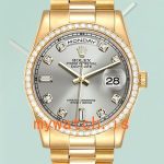 Rolex Day-Date 36mm Mens m118348-0077 Automatic Grey Dial: Genuine vs. Replica